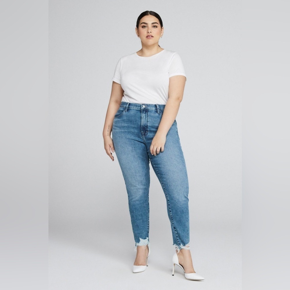 J Brand Alana Distressed Ankle High Rise Crop Skinny- Project Destruct Sz. 36 3x